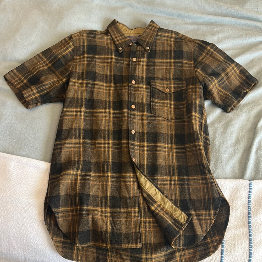 Mens Pendleton Wool short sleeve button up - Large